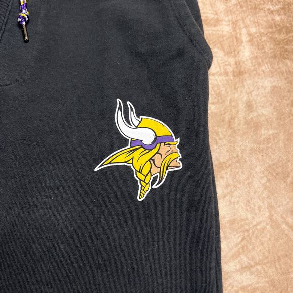 NFL Team Apparel Minnesota Vikings Logo Sweatpants Joggers Black Sporty Football - Picture 4 of 7